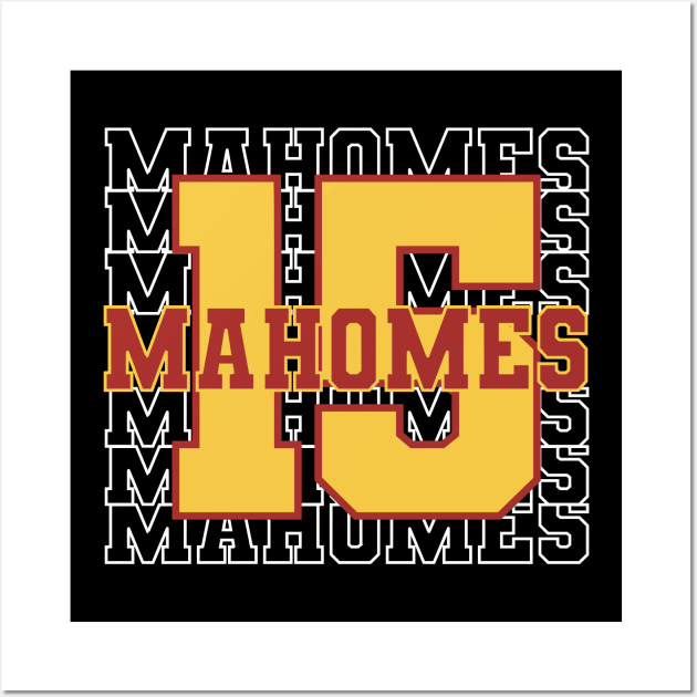 Patrick Mahomes 15 Superbowl Quarterback KC Chiefs Wall Art by Shirts by Jamie